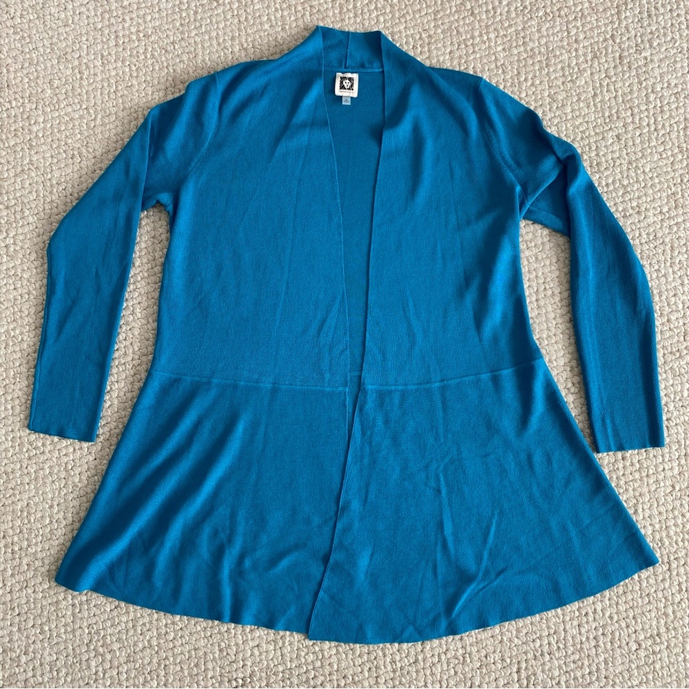 Anne Klein Teal Knit Sweater Cardigan Women’s Size Medium